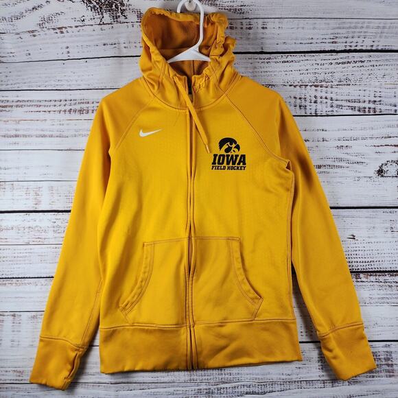 Nike Therma-Fit Iowa Field Hockey Hoodie Women's S Yellow Full Zip 2015 Flaws - Picture 1 of 11